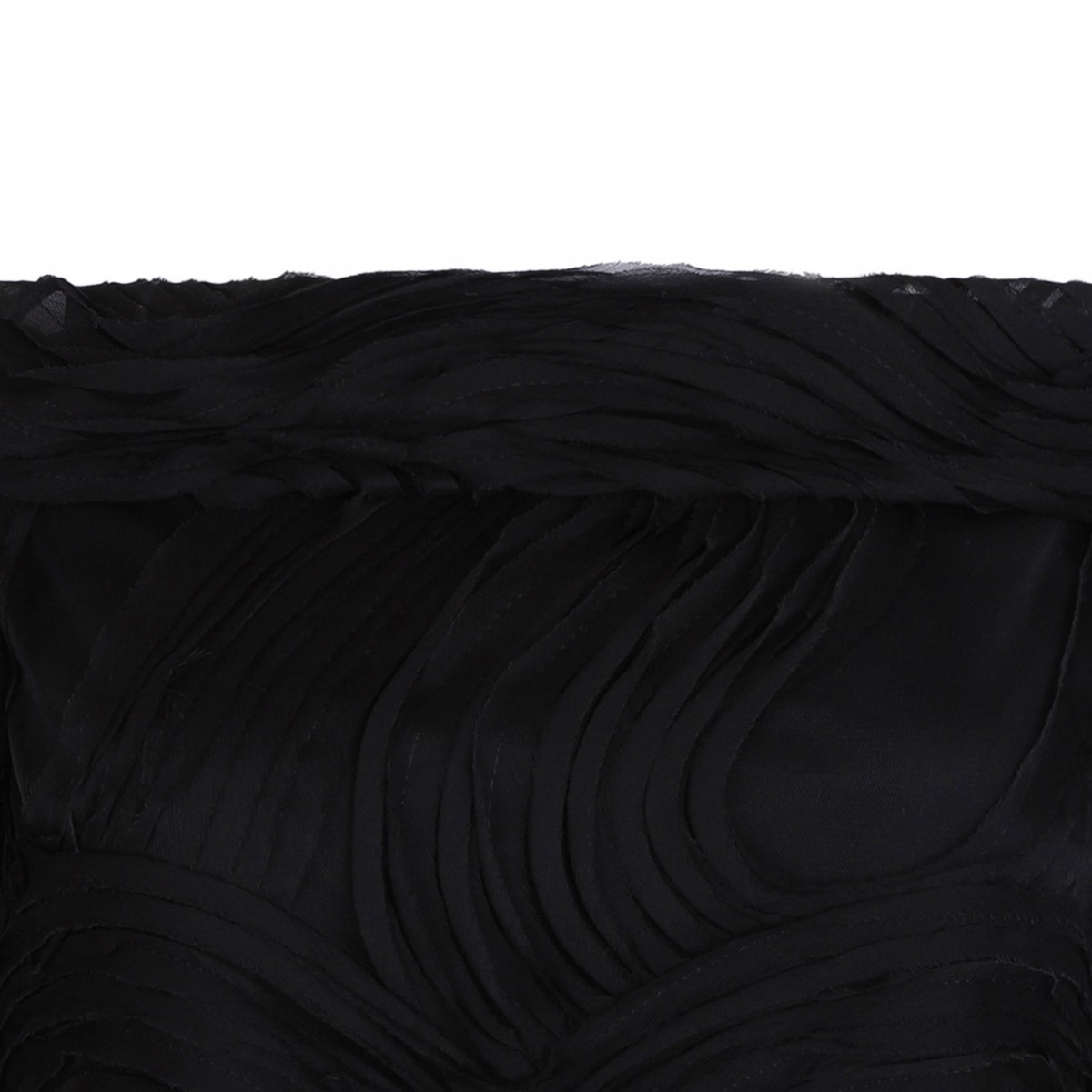 Black Tulle Embroidered Wave Dress