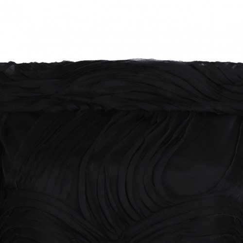 Black Tulle Embroidered Wave Dress