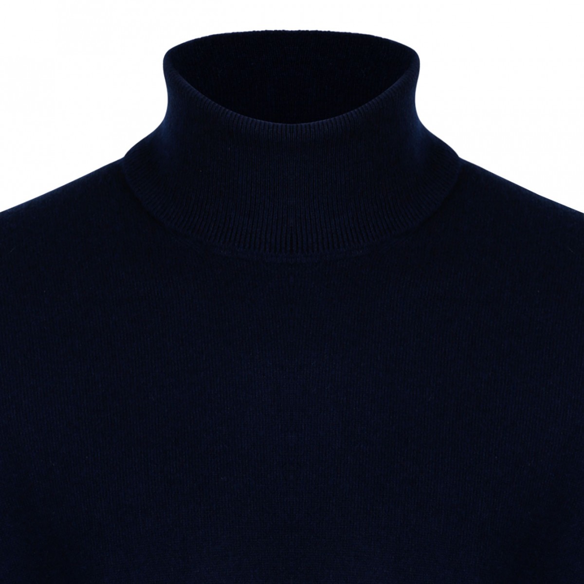 Dark Blue Knitwear High Neck Sweater