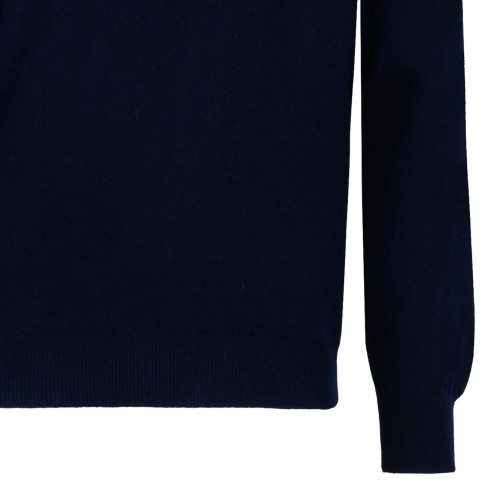 Dark Blue Knitwear High Neck Sweater