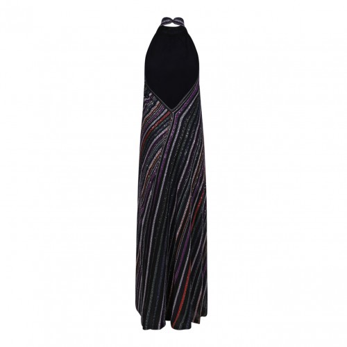 Multicolour Long Dress With Halter Neck 2