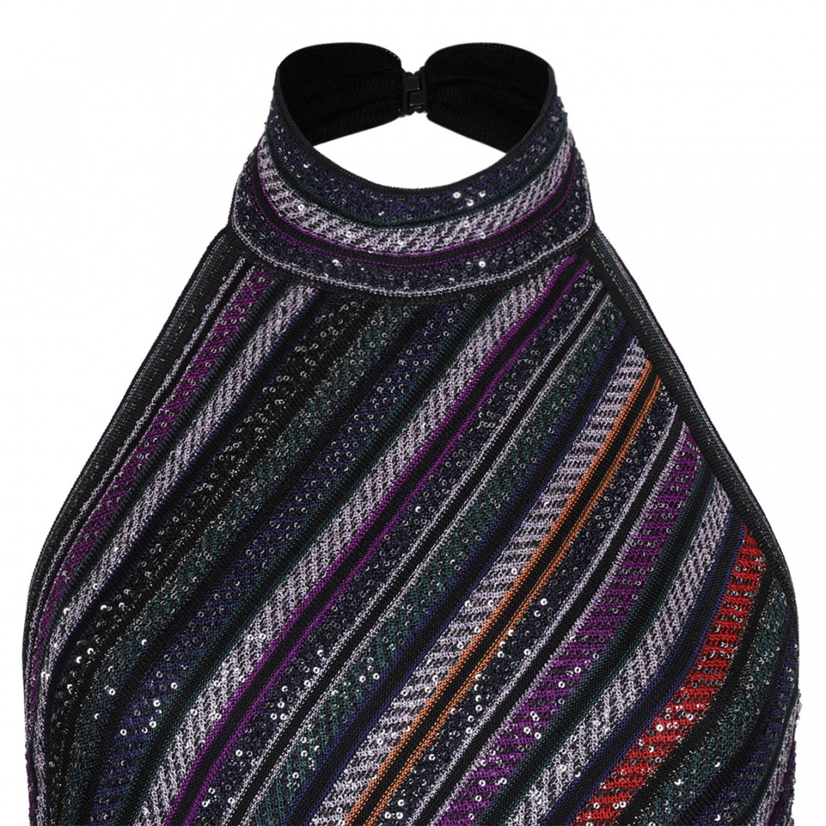 Multicolour Long Dress With Halter Neck