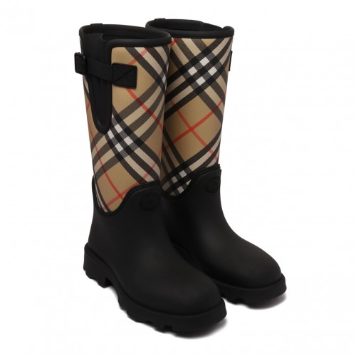 Black Rubber Marsh Stamp High Boots 2