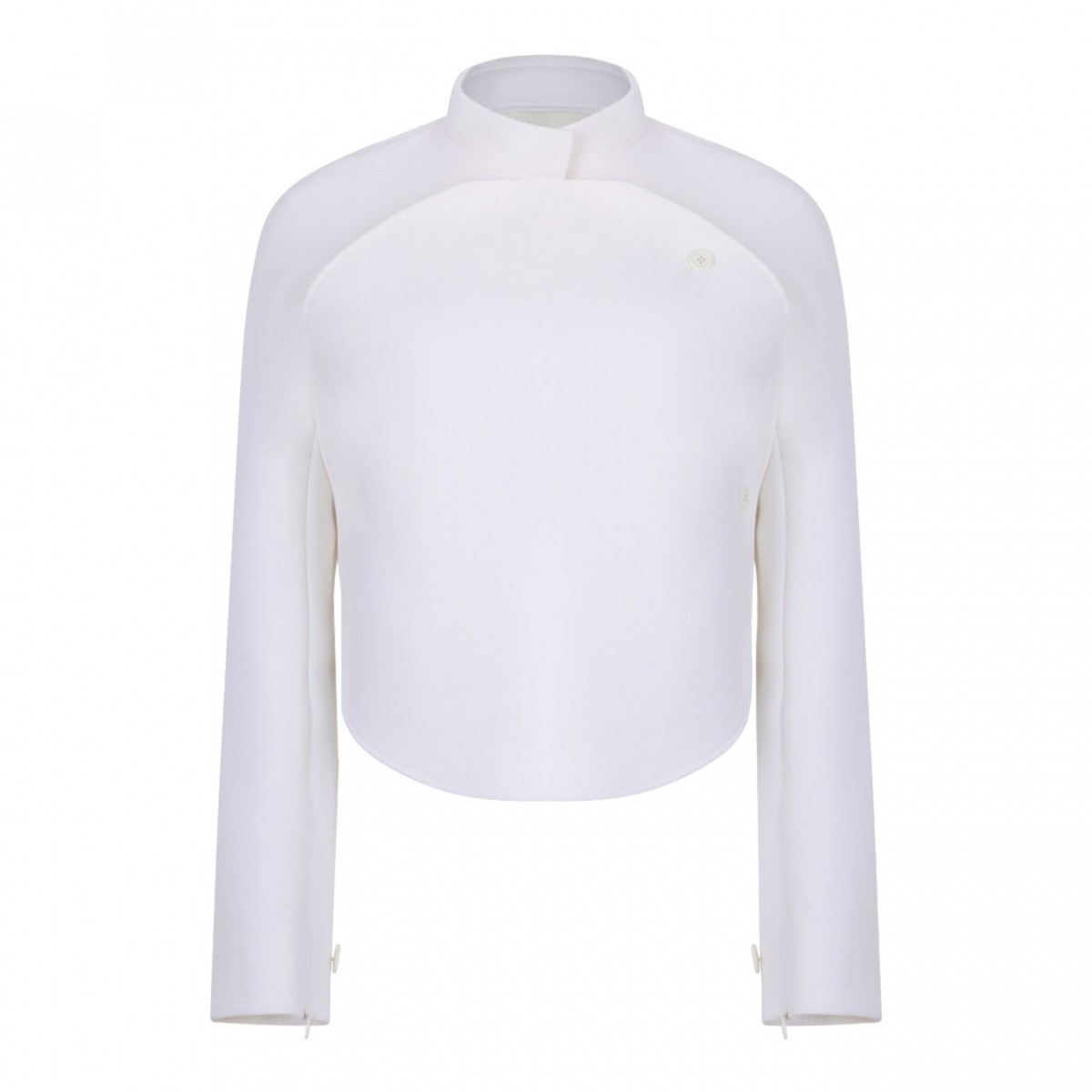 Ivory White Circle Asymmetrical Jacket