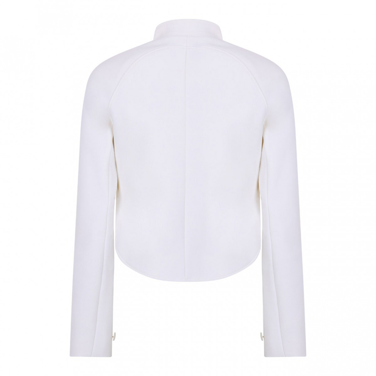 Ivory White Circle Asymmetrical Jacket