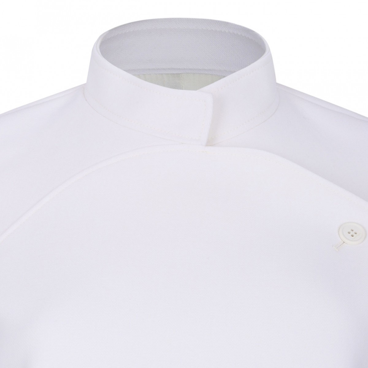 Ivory White Circle Asymmetrical Jacket