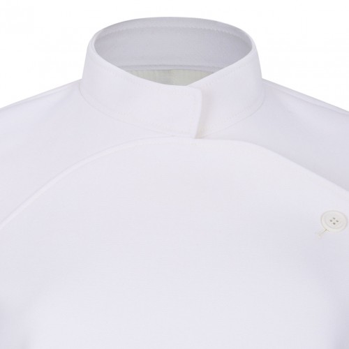 Ivory White Circle Asymmetrical Jacket