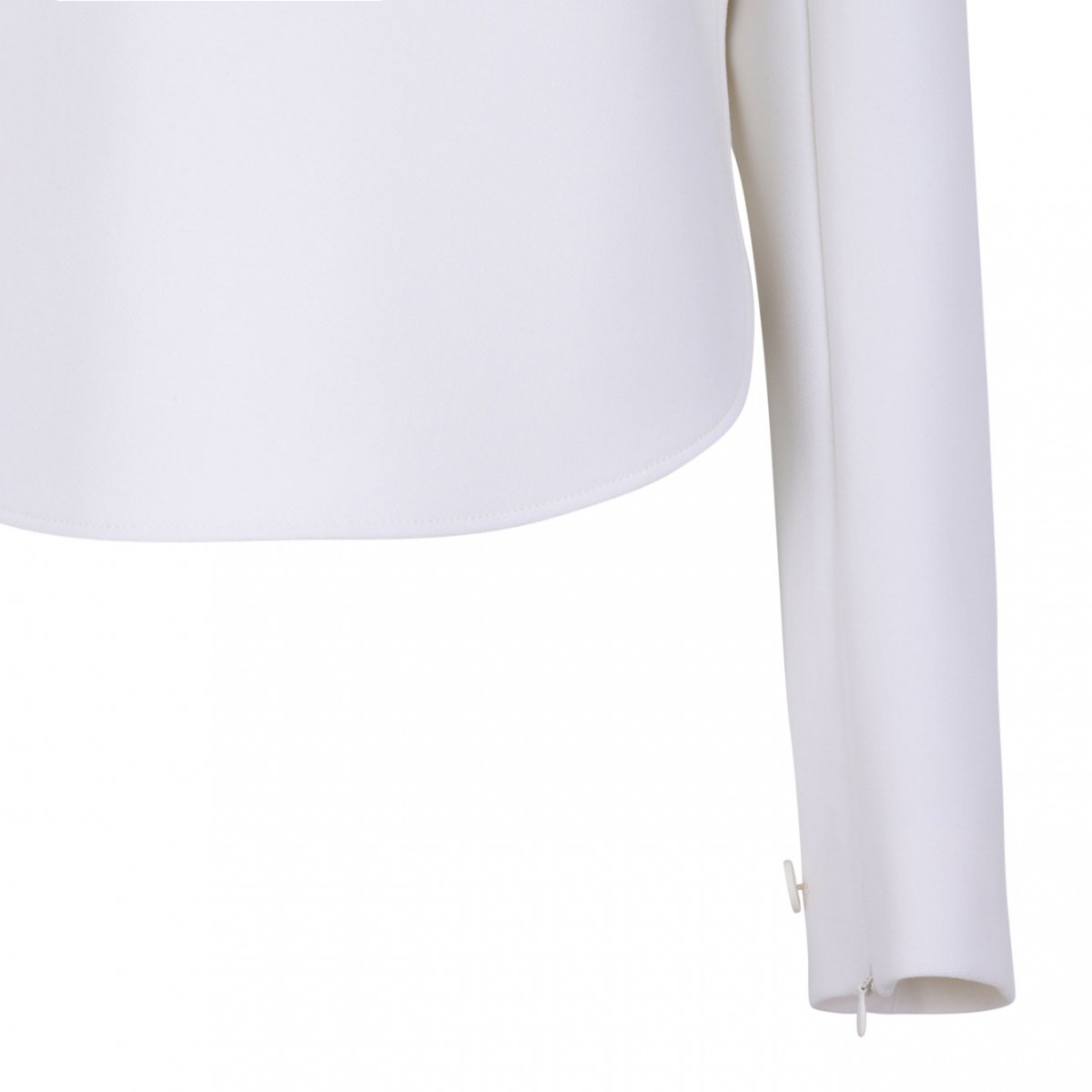 Ivory White Circle Asymmetrical Jacket