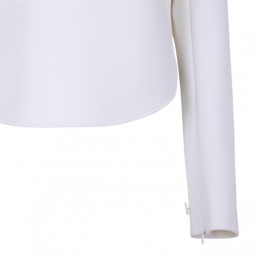 Ivory White Circle Asymmetrical Jacket