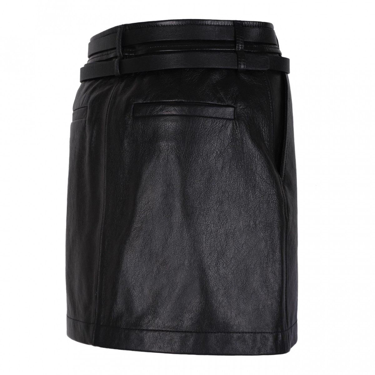 Black Short Leather Skirt