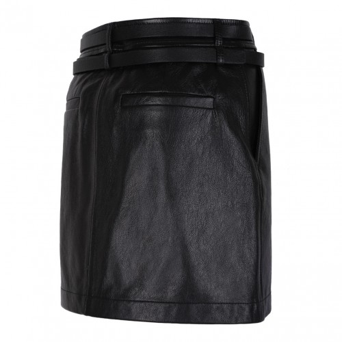 Black Short Leather Skirt
