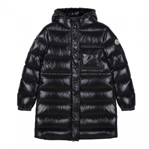 Black Hooded Quilted Coat
