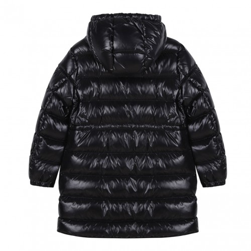 Black Hooded Quilted Coat