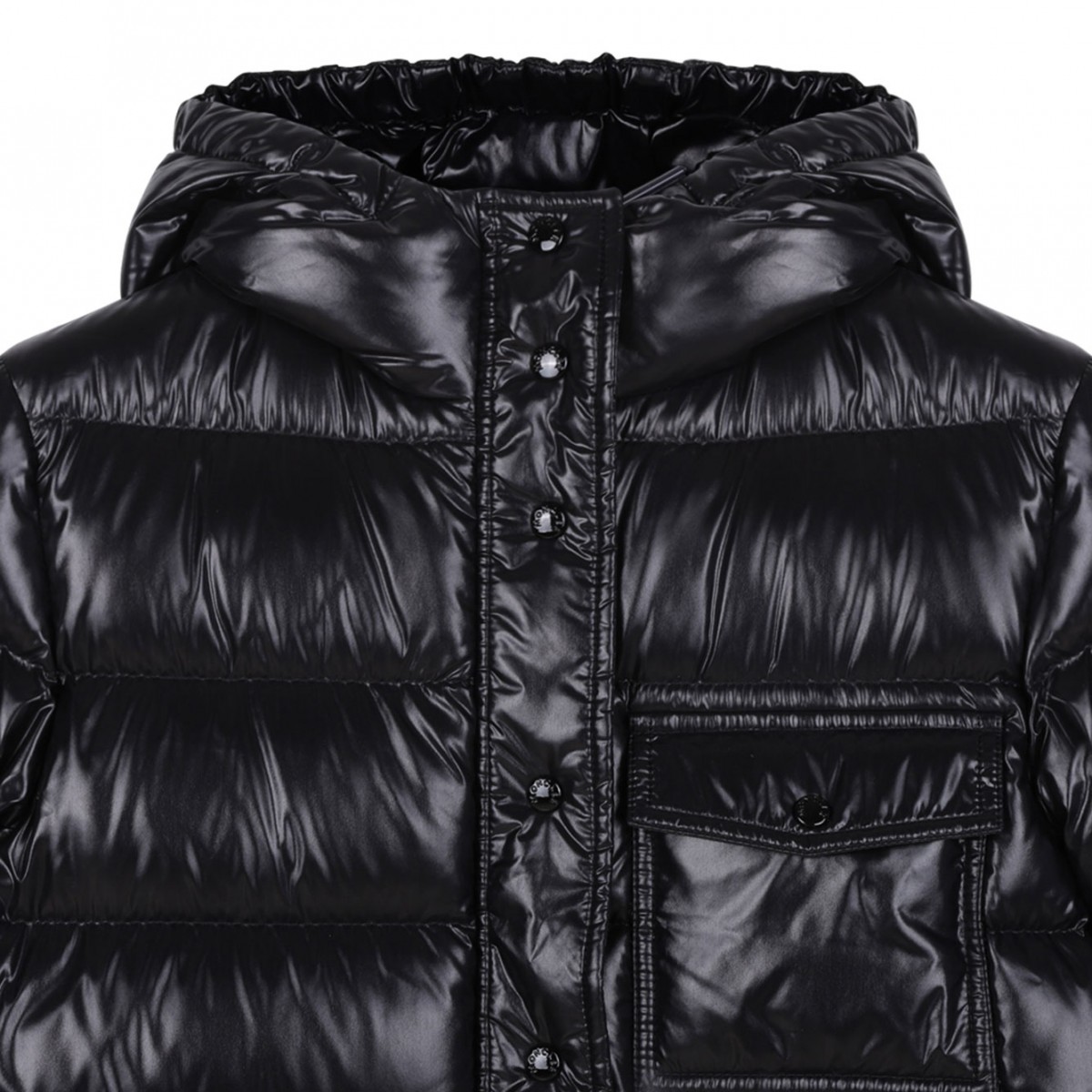 Black Hooded Quilted Coat