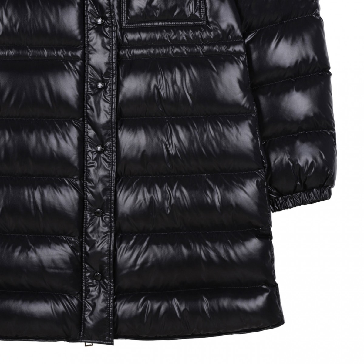 Black Hooded Quilted Coat