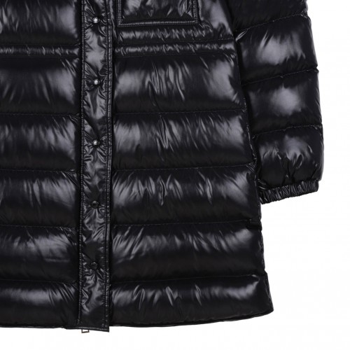 Black Hooded Quilted Coat