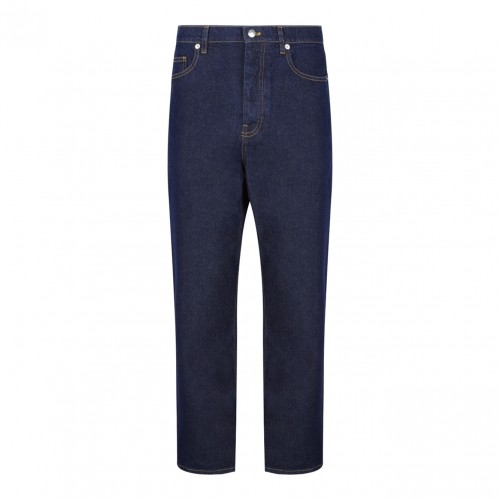 Blue High Waisted Cotton Jeans