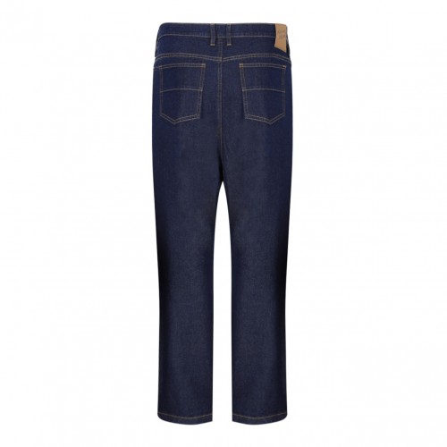 Blue High Waisted Cotton Jeans