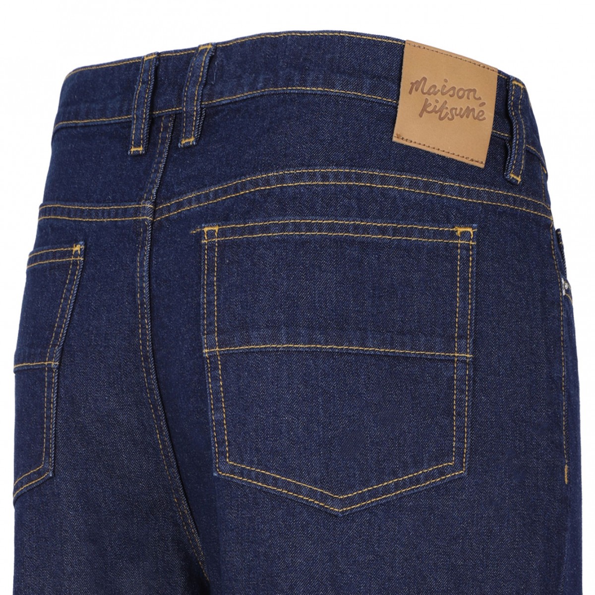 Blue High Waisted Cotton Jeans