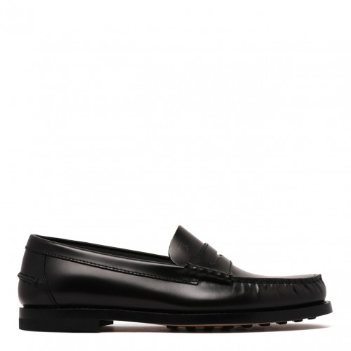 Black Leather Penny Loafers