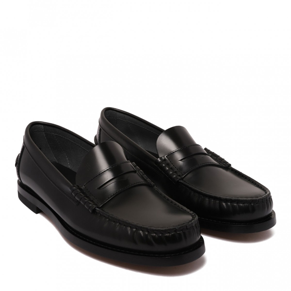 Black Leather Penny Loafers