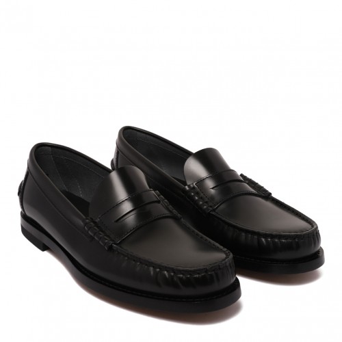 Black Leather Penny Loafers