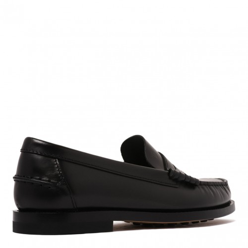 Black Leather Penny Loafers