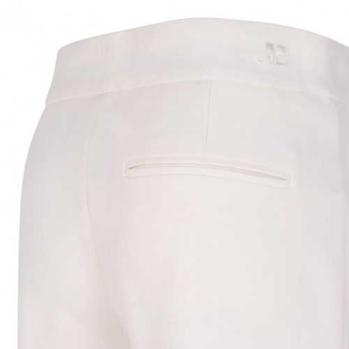 Ivory White Pocket Detail Trousers