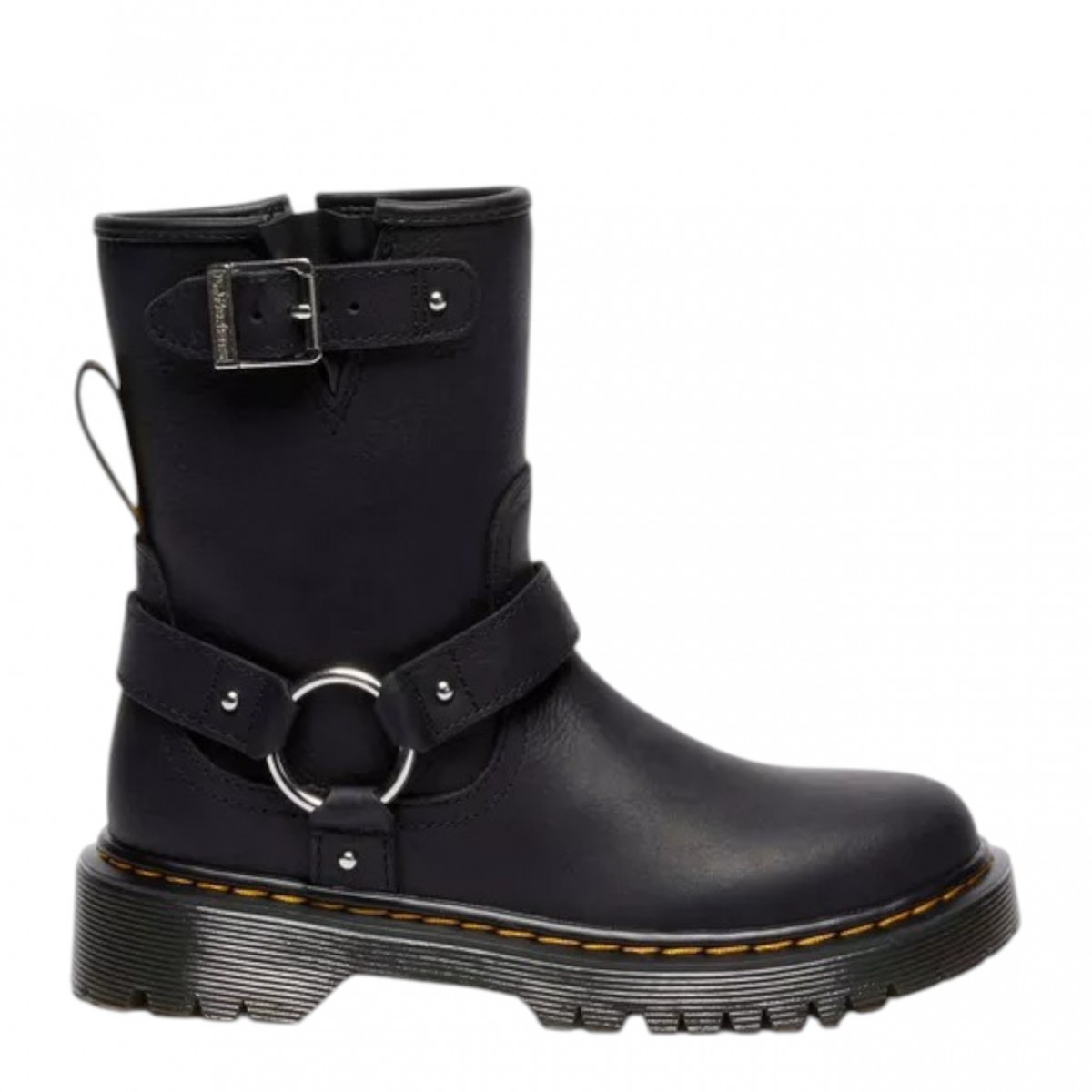 Black Geneya Junior Leather Biker Boots