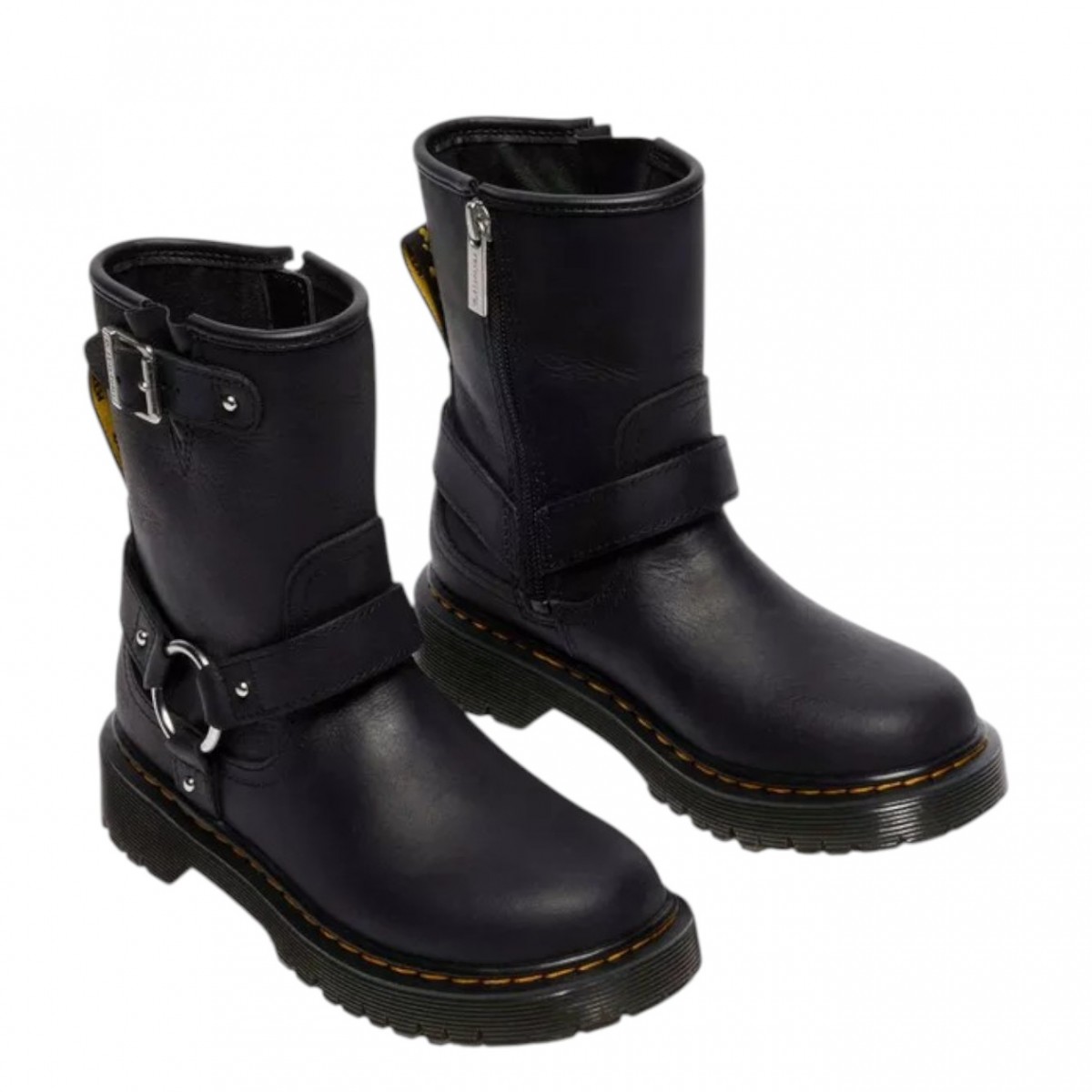 Black Geneya Junior Leather Biker Boots
