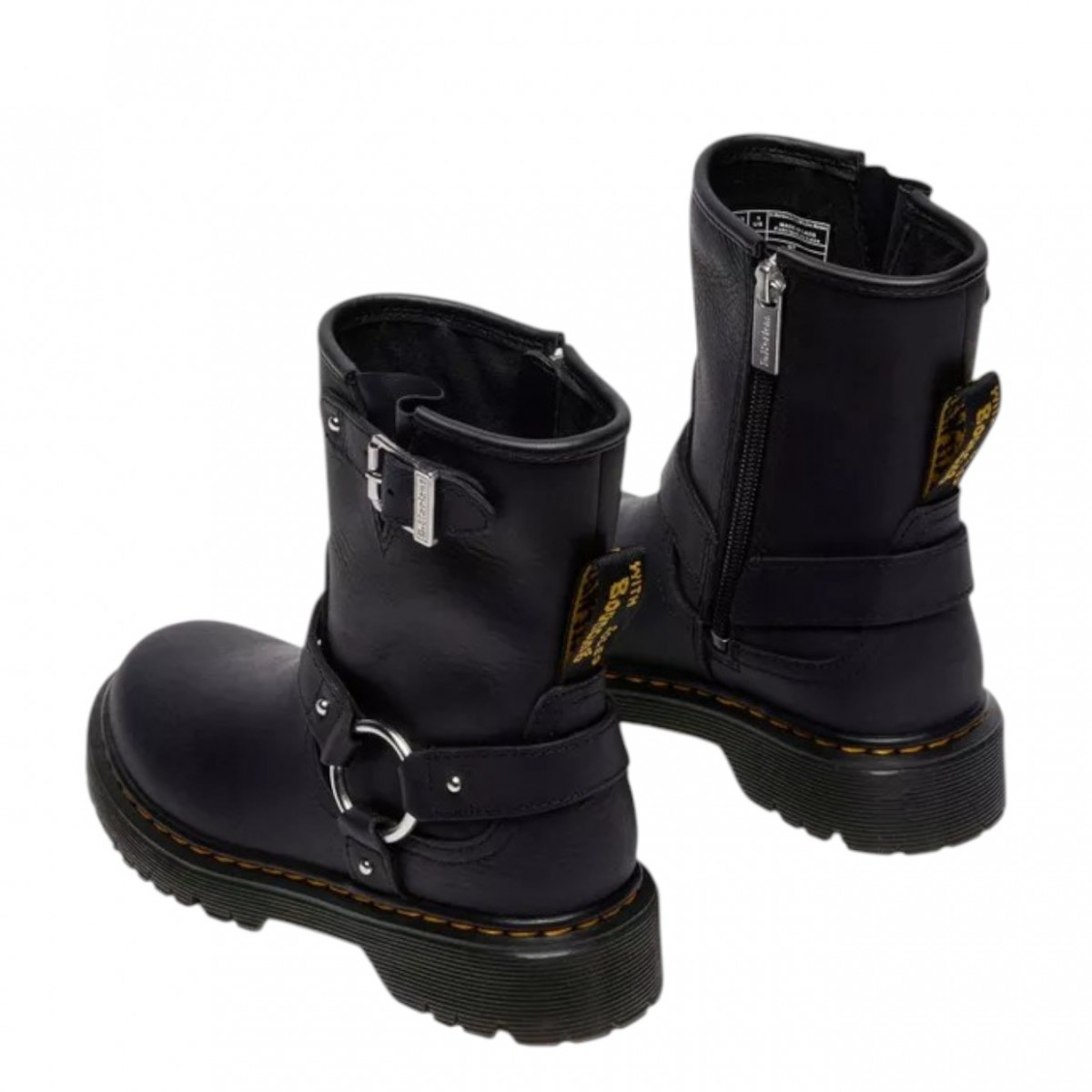Black Geneya Junior Leather Biker Boots