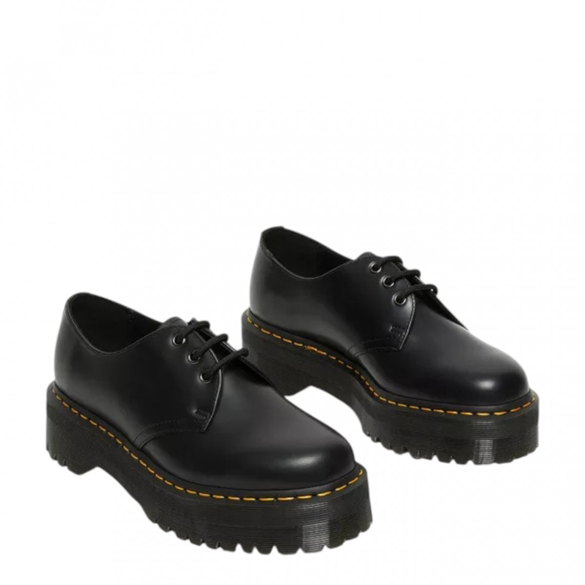 Black 1461 Quad Leather Platform Shoes
