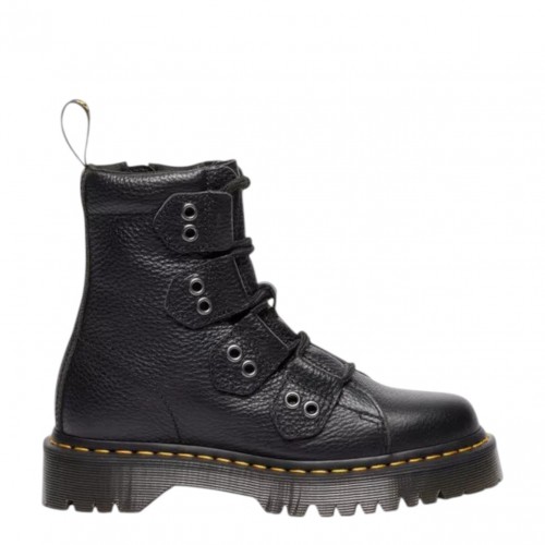 Black Bex 1460 Soft Leather Lace-Up Boots