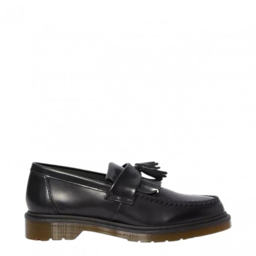 Black Adrian Smooth Leather Tassel Loafers