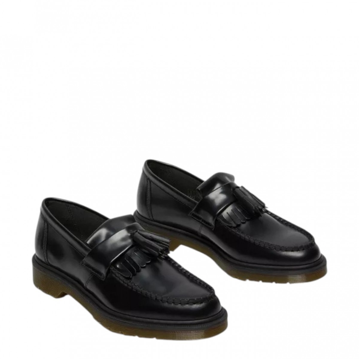 Black Adrian Smooth Leather Tassel Loafers