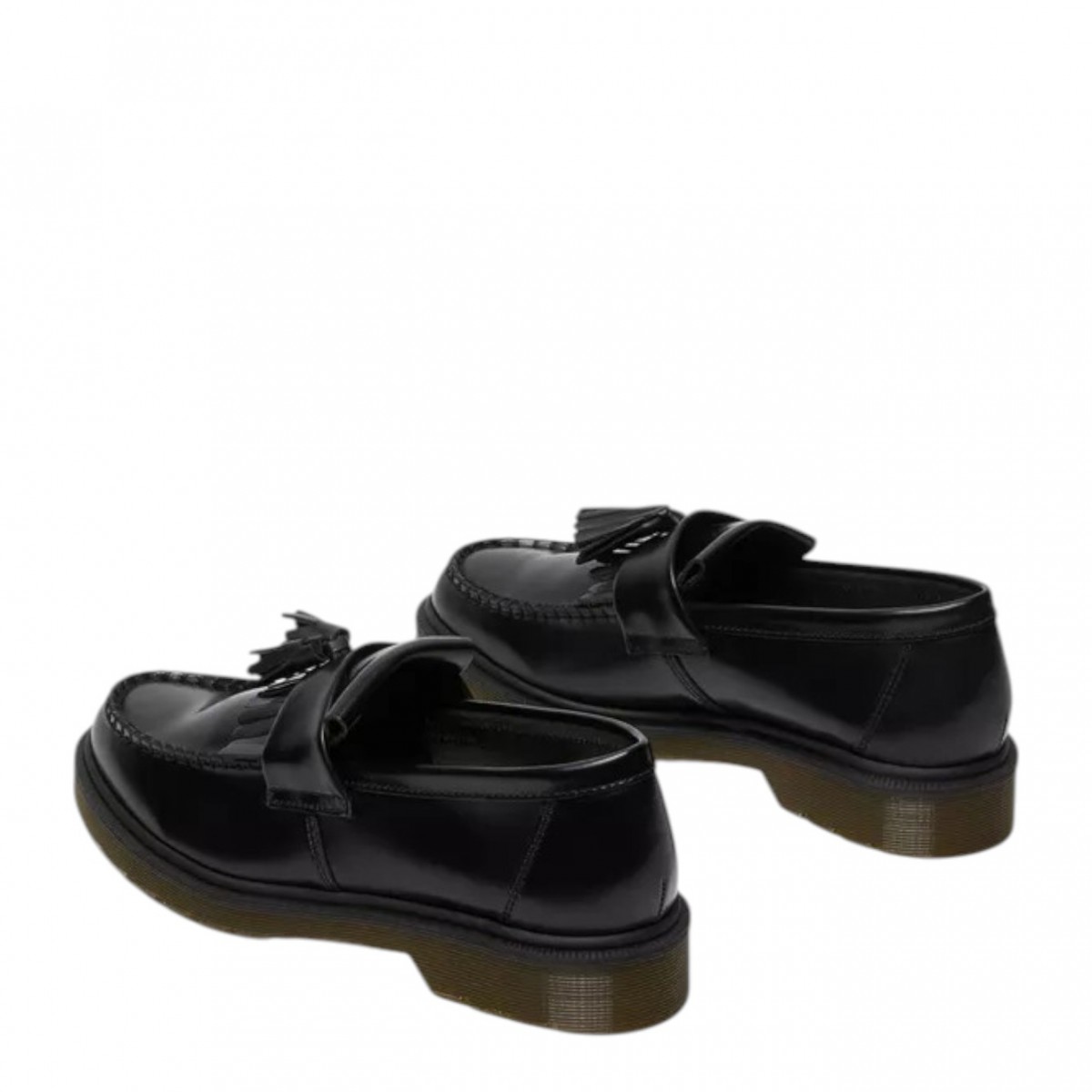 Black Adrian Smooth Leather Tassel Loafers