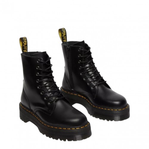Black Jadon Smooth Leather Platform Boots
