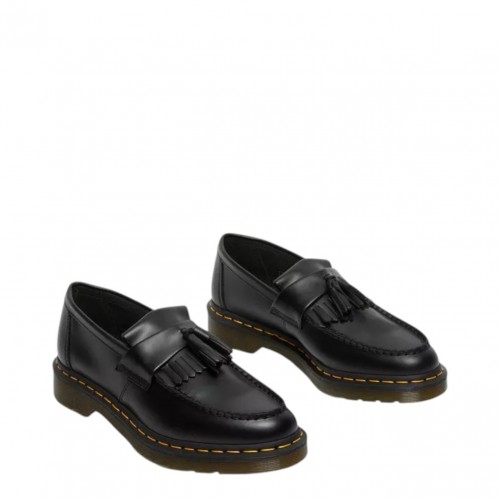 Black Adrian Moccasins With Tassels