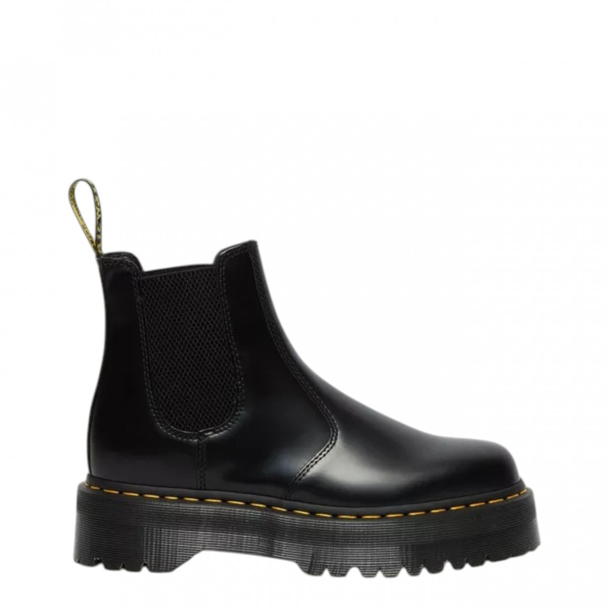 Black 2976 Smooth Leather Quad Platform Chelsea Boots