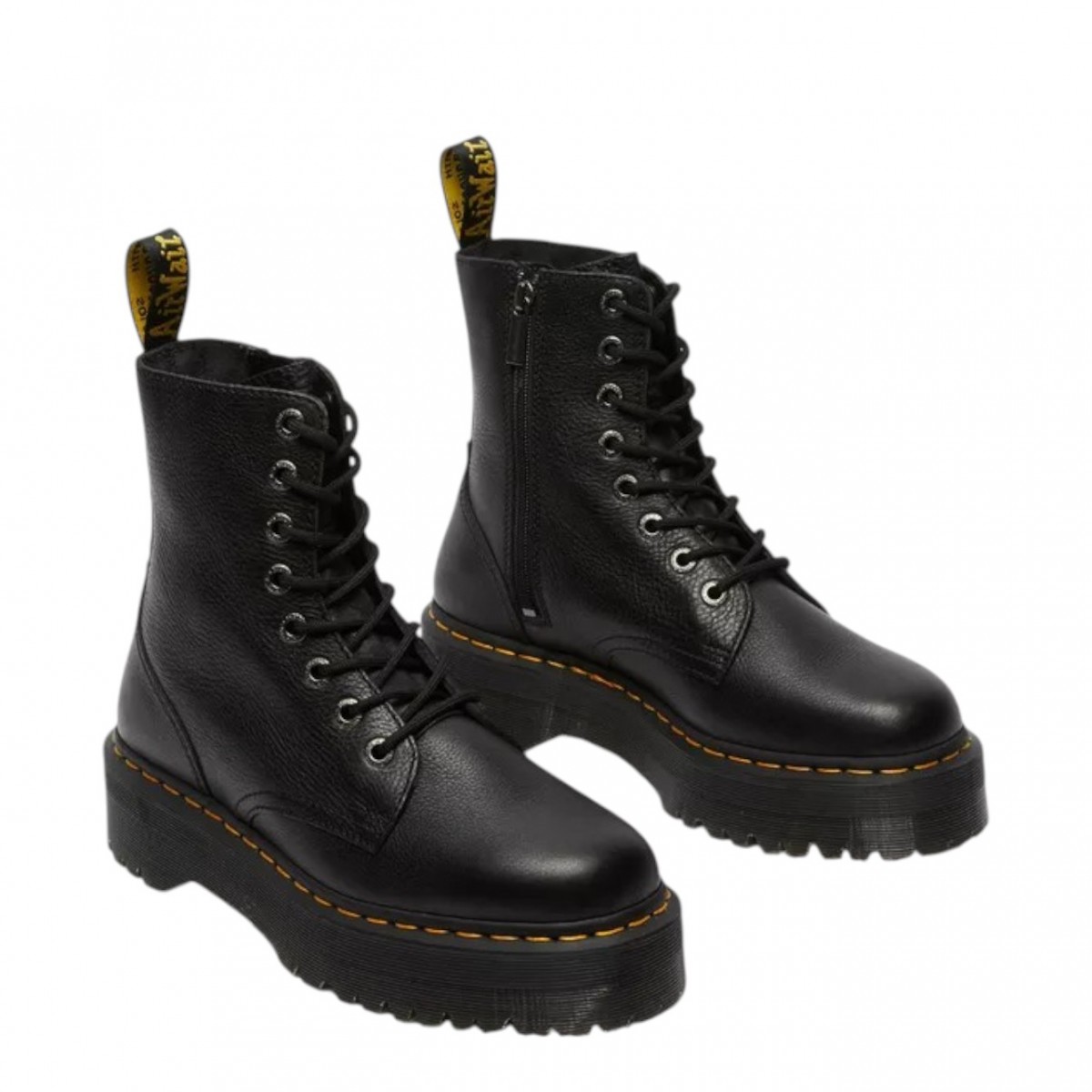 Black Jadon III Pisa Leather Platform Boots