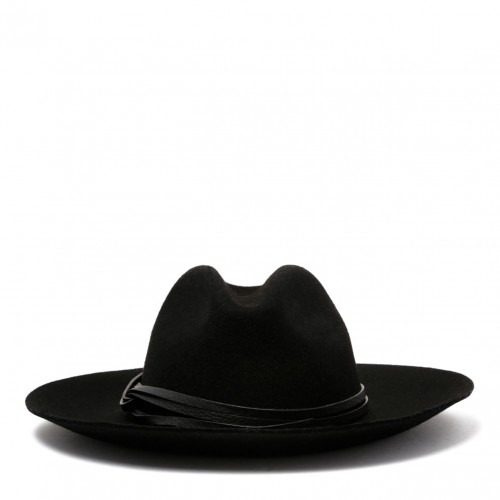 Black Hat With Leather Strap