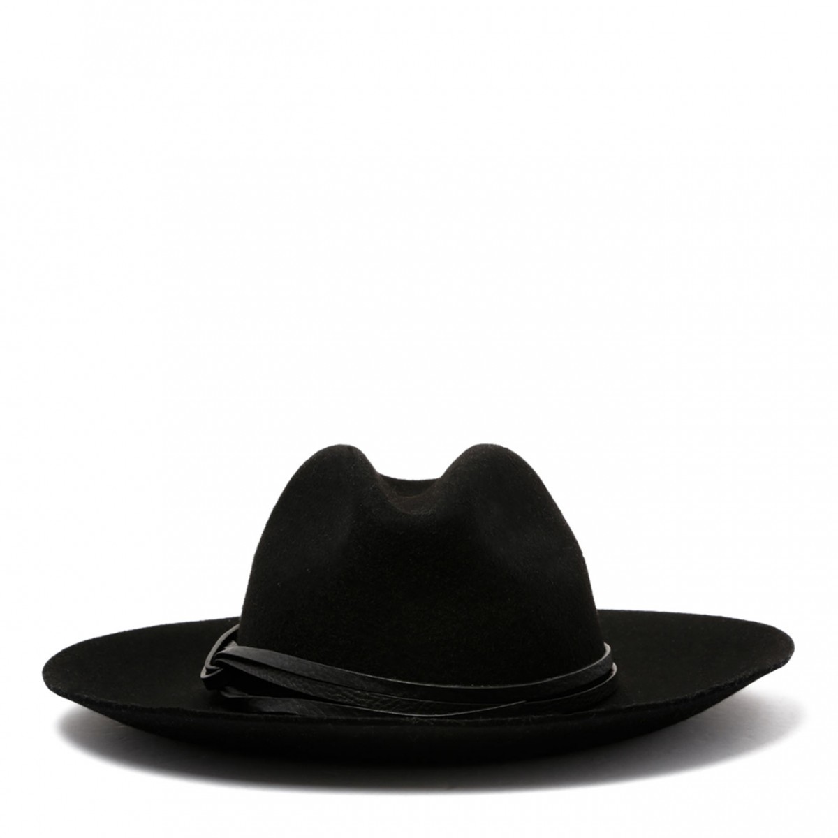 Black Hat With Leather Strap