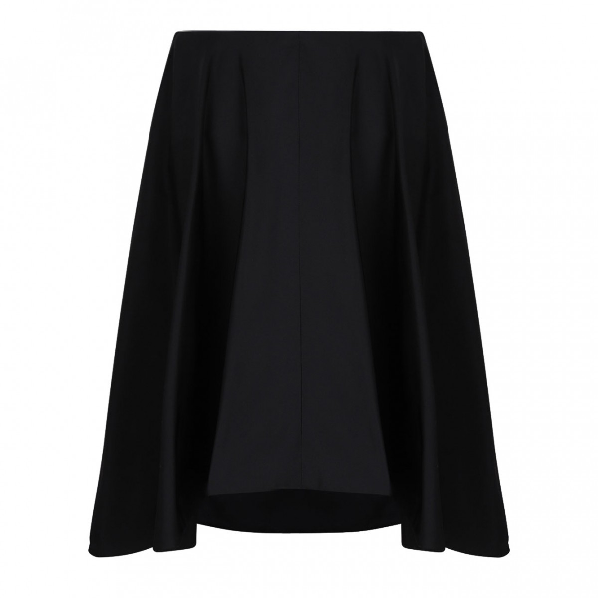 Black Flared Midi Skirt