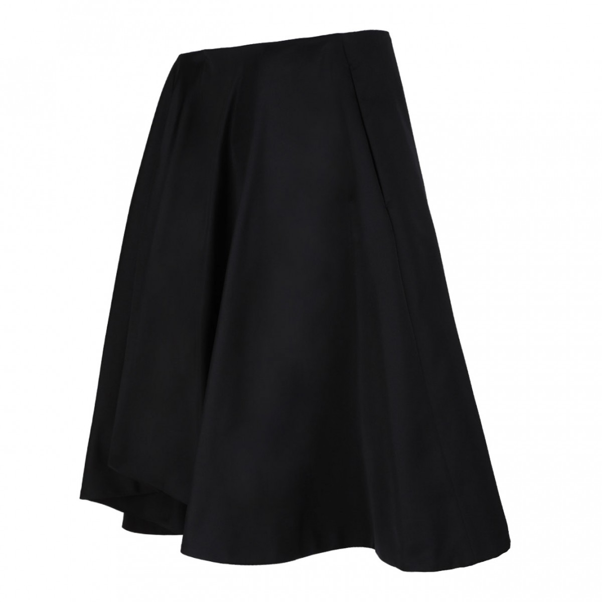 Black Flared Midi Skirt