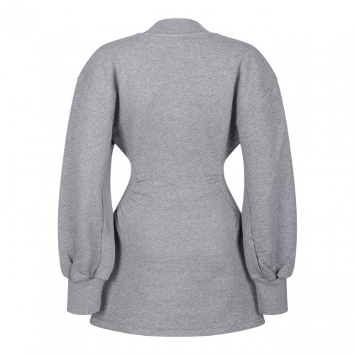 Melange Grey American Fleece Mini Dress