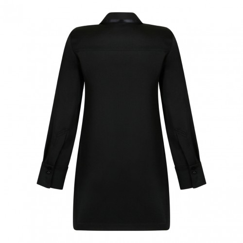 Black Zip-Front Mini Shirt Dress 2