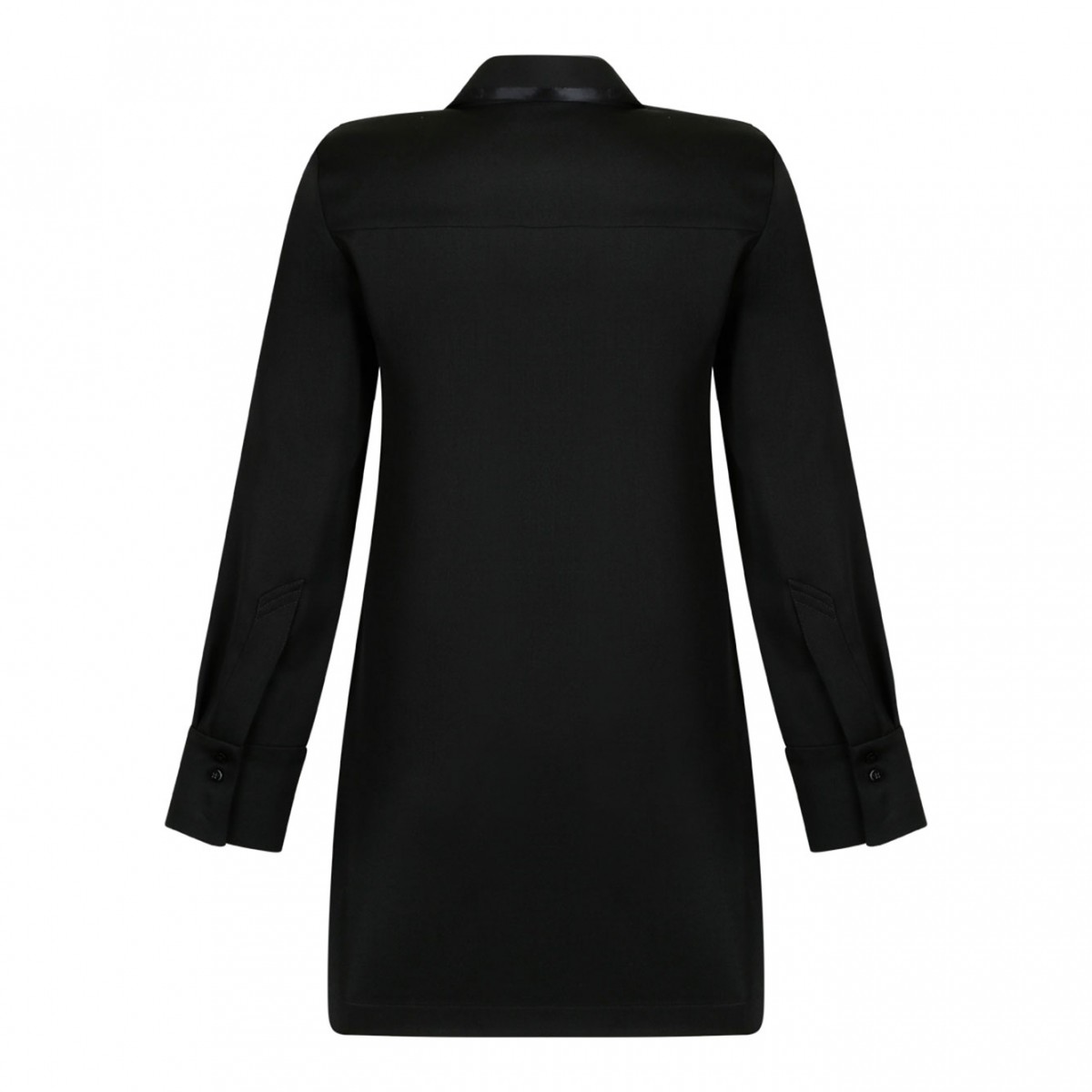 Black Zip-Front Mini Shirt Dress