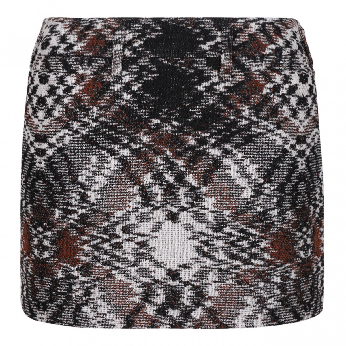 Black and Brown Mini Skirt In Jacquard Fabric