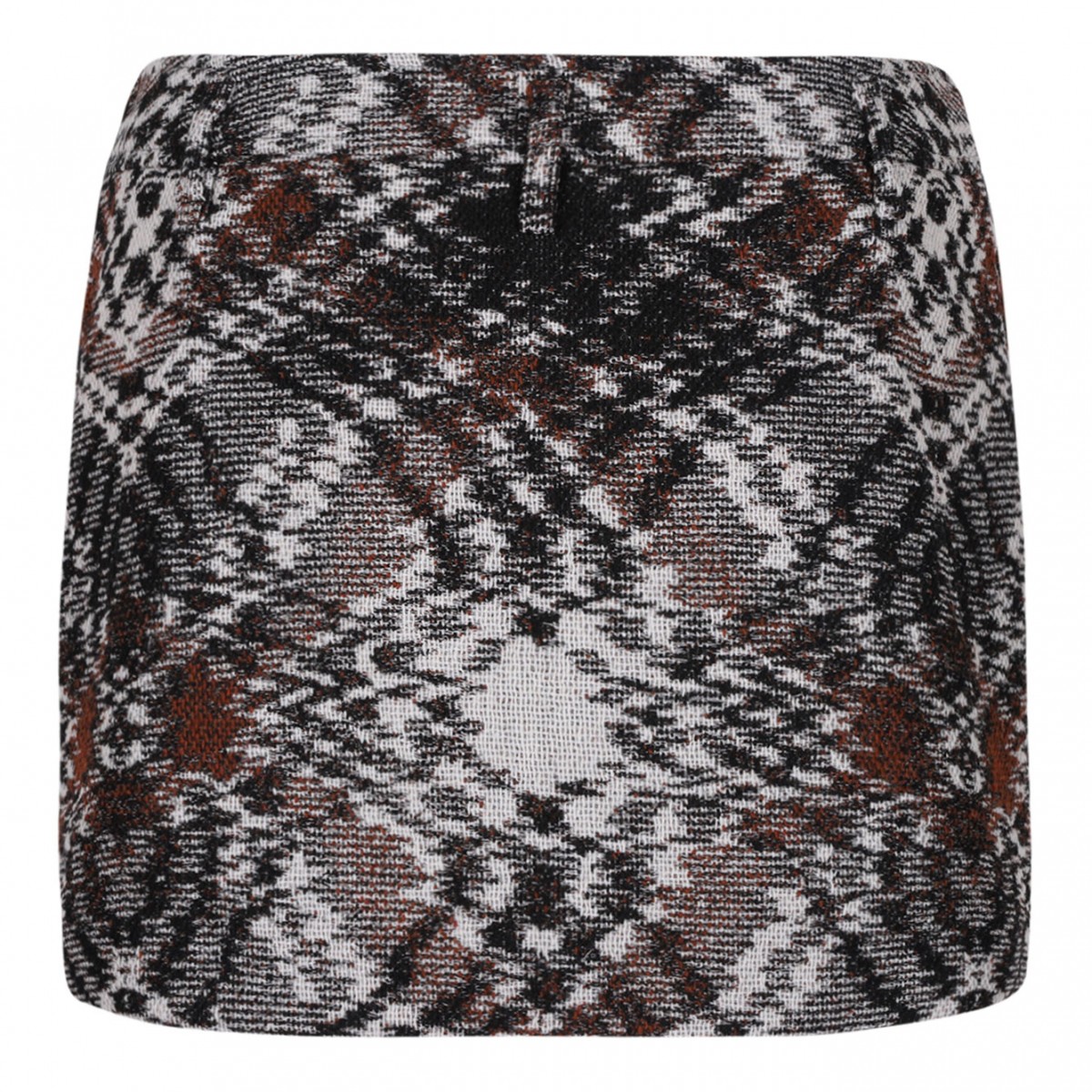 Black and Brown Mini Skirt In Jacquard Fabric