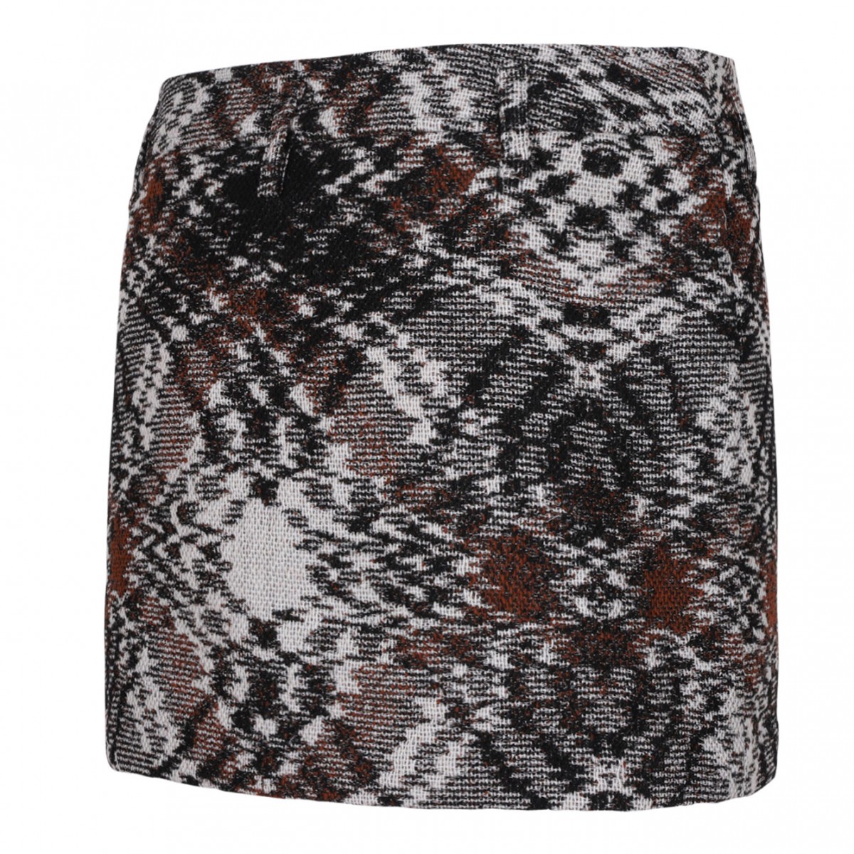 Black and Brown Mini Skirt In Jacquard Fabric